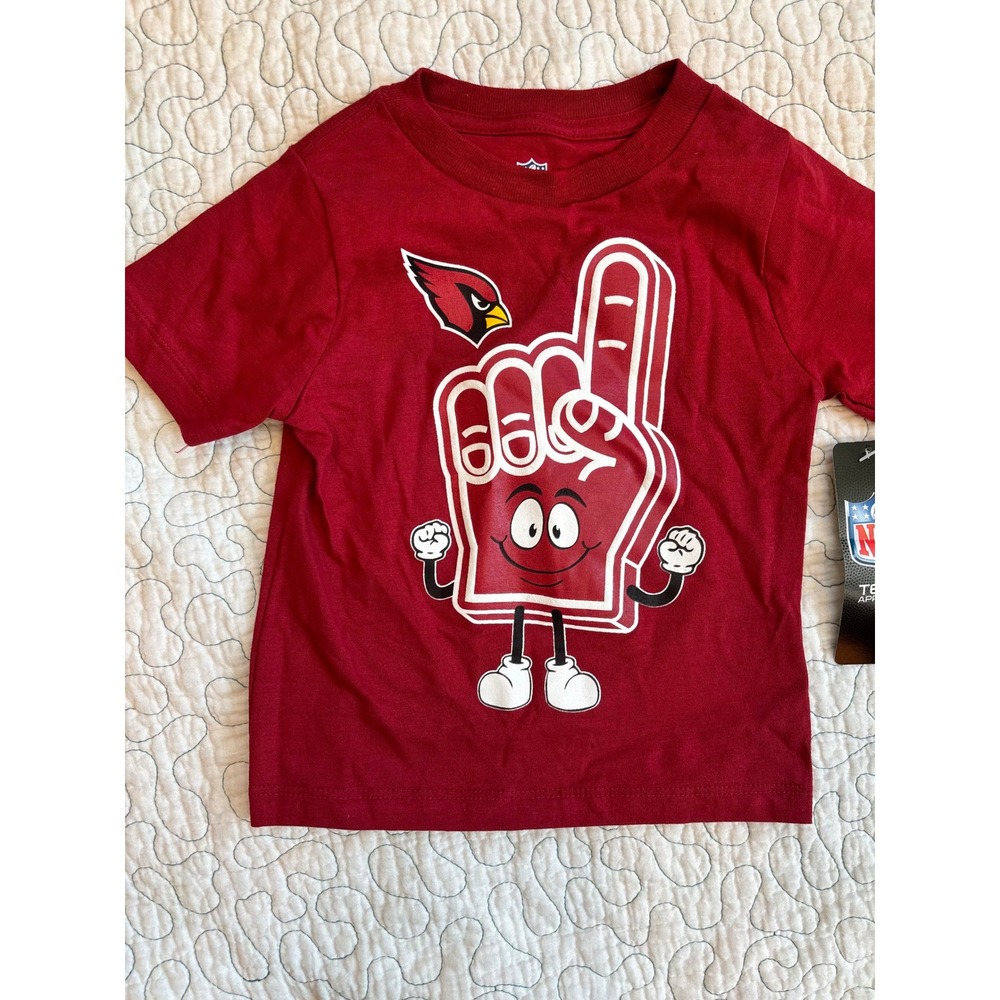 NFL Arizona Cardinals Toddler Red‎ Graphic T-Shirt Foam Finger 2T #98